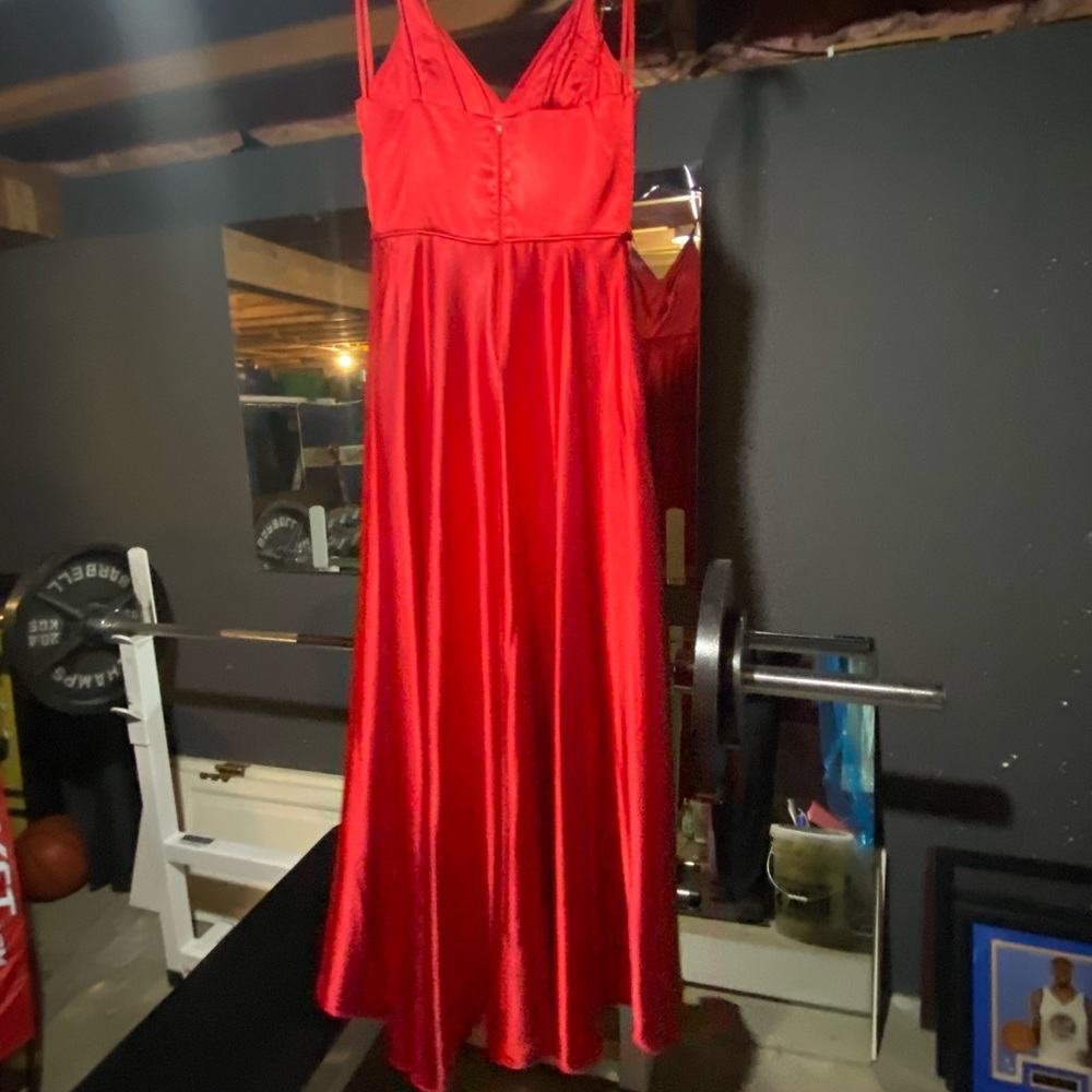 Beautiful red silk size 7 formal dress